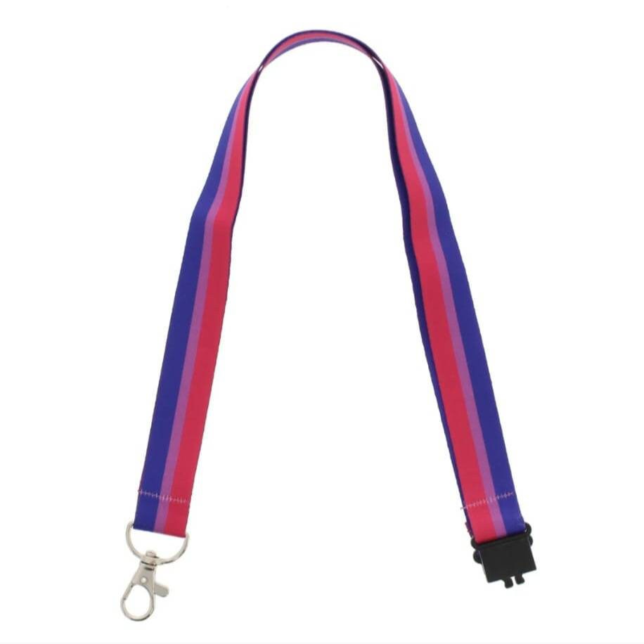 Bisexual LGBTQIA lanyard with safety clip