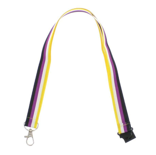 Non Binary LGBTQIA lanyard with safety clip